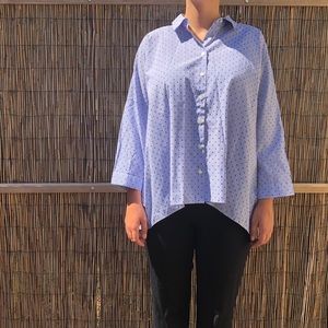 ZARA Baggy Polka Dot & Stripe Shirt